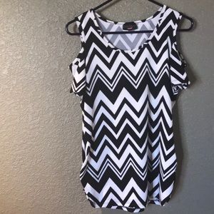 Cold Shoulder Chevron top
